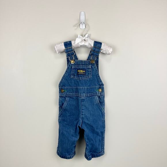 Vintage OshKosh B'gosh Blue Jean Overalls 9 months USA - Picture 1 of 8